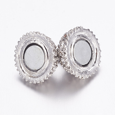 Alloy Rhinestone Magnetic Clasps with Loops BSAHH050-1