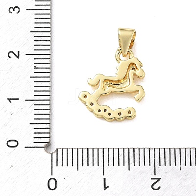 Brass Micro Pave Clear Cubic Zirconia Pendants KK-A303-05L-G-1