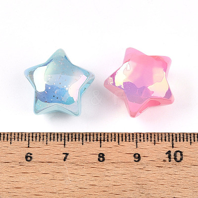 Transparent UV Plating Acrylic Beads OACR-I015-38-1