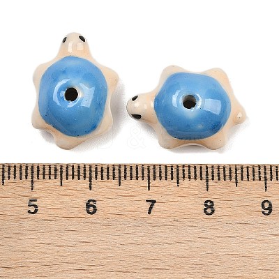Handmade Bright Glazed Porcelain Beads PORC-CJC0009-03G-1
