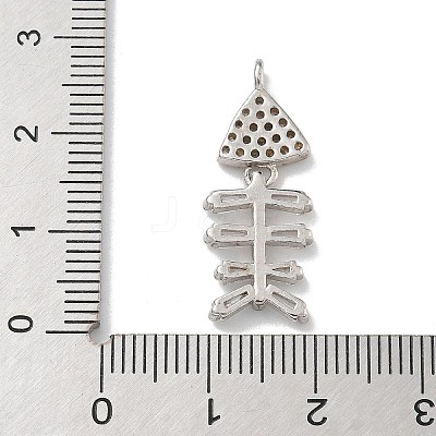 Rack Plating Brass Micro Pave Clear Cubic Zirconia Pendants KK-G515-23P-1