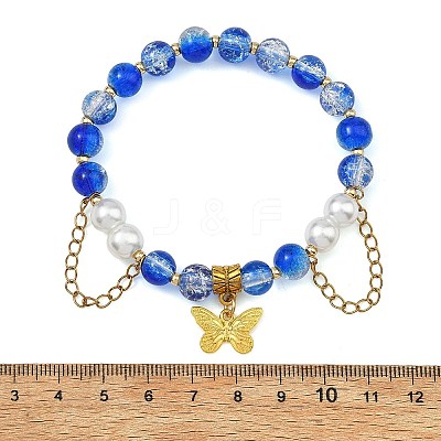 Alloy Butterfly Charm Bracelets BJEW-JB14139-02-1