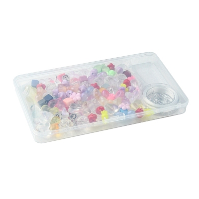 106Pcs 11 Styles Transparent Mixed Colors Acrylic Beads with Strong Stretchy Beading Elastic Thread OACR-FS0001-60-1