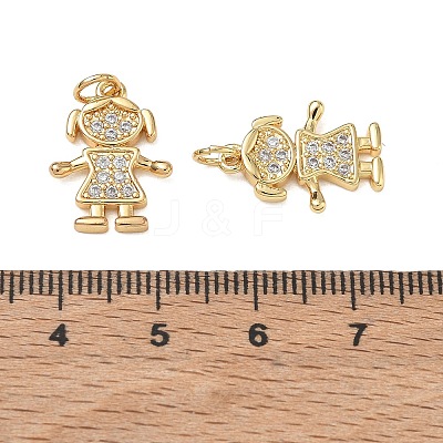 Brass Micro Pave Clear Cubic Zirconia Pendants CU-CBA9AFC-01G-15-1