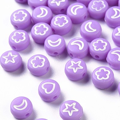 Opaque Acrylic Beads MACR-N008-40B-1