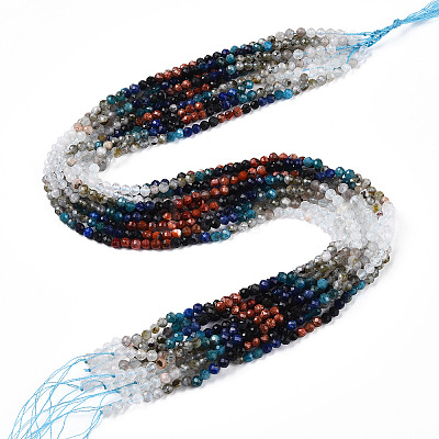 Natural & Synthetic Mixed Gemstone Beads Strands G-D080-A01-01-24-1
