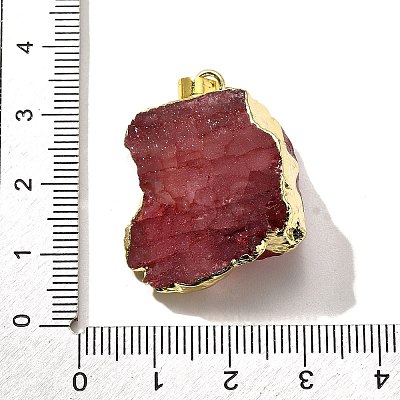 Raw Rough Natural Dyed Quartz Crystal Pendants G-G895-05LG-08-1