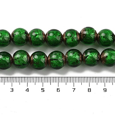 Handmade Gold Sand Lampwork Beads Strands LAMP-P062-01D-1