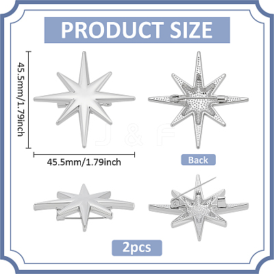 2Pcs Star Alloy Lapel Pins for Backpack Clothes JEWB-PH0001-74P-1