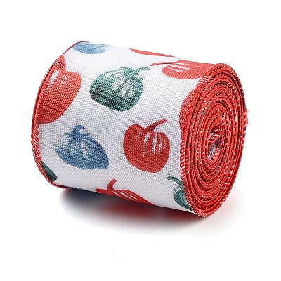 5 Yards Thanksgiving Day Printed Polyester Wired Ribbon OCOR-K009-01D-1
