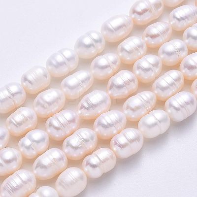 2 Strands Natural Cultured Freshwater Pearl Beads Strands PEAR-NB0001-10-1