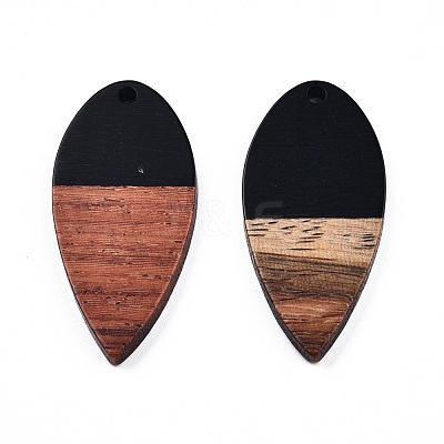 Opaque Resin & Walnut Wood Pendants RESI-N025-031-B01-1