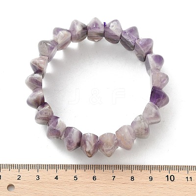 Bicone Natural Amethyst Beads Stretch Bracelets for Women Men BJEW-C097-05A-1