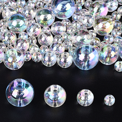 100G 4 Styles Transparent Acrylic Beads MACR-YW0003-42-1