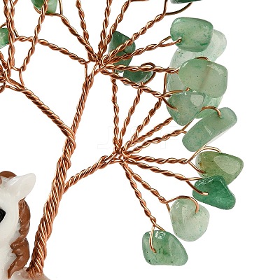 Natural Green Aventurine Chips Tree of Life Decorations DJEW-A017-01J-1
