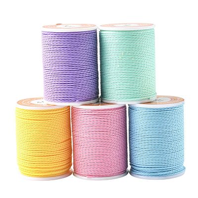 5 Rolls 5 Colors Round Waxed Polyester Cord YC-FS0001-02A-1