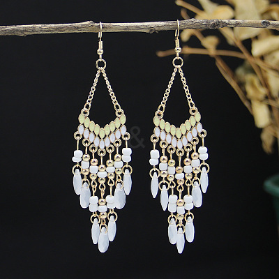 Alloy Enamel Chandelier Earrings FS-WG9EBC6-04-1
