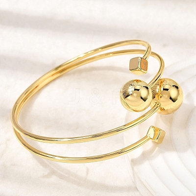 Brass Cuff Bangles for Women BJEW-D455-02G-1