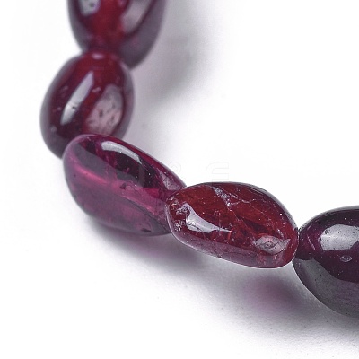 Natural Garnet Bead Stretch Bracelets BJEW-K213-45-1