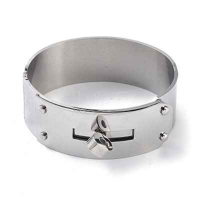 Non-Tarnish Donut 304 Stainless Steel Bangles BJEW-G700-07B-P-1