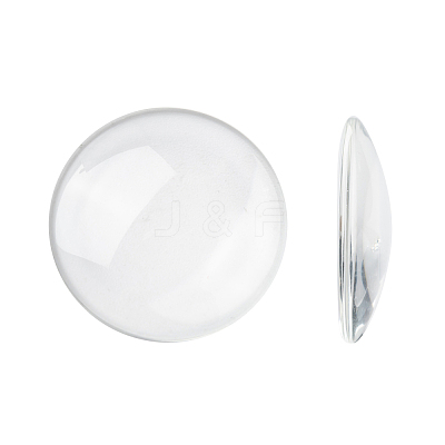 Transparent Glass Cabochons GGLA-R026-35mm-1