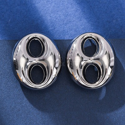 Oval 304 Stainless Steel Stud Earrings LS-EJEW-A125-79B-P-1