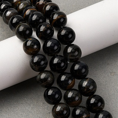 Dyed Natural Blue Tiger Iron Beads Strands G-G286-A03-10mm-1