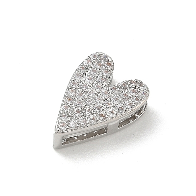 Valentine's Day Brass Micro Pave Clear Cubic Zirconia Charms KK-A300-20P-1