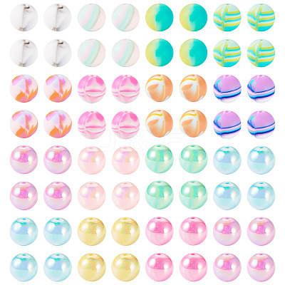 DIY Round Acrylic & Silicone Beads Jewelry Making Finding Kits DIY-TA0012-04-1