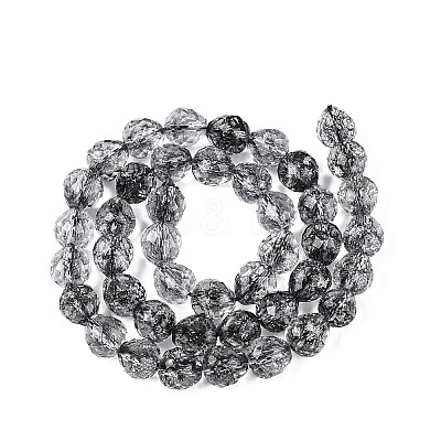 Crackle Transparent Glass Beads Strands GLAA-N068-04A-01-1