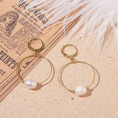Large Hole Pearl Beads Hoop Earring EJEW-JE04724-01-1