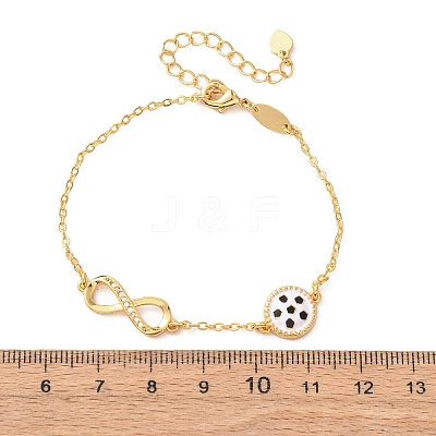 Sports Brass Micro Pave Cubic Zirconia Infinity Link Bracelets BJEW-D386-01E-G-1