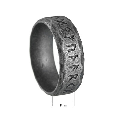 Viking Rune 304 Stainless Steel Finger Rings for Men WGDF4AB-52-1