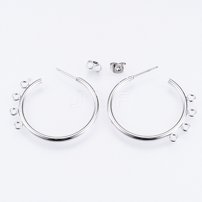 Non-Tarnish 304 Stainless Steel Stud Earring Findings STAS-Q231-02A-1