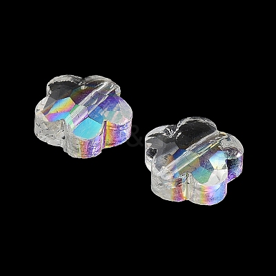 Transparent Electroplate Glass Beads GLAA-D016-17G-1