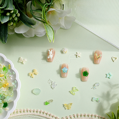 6 Bags 2 Colors Resin Cabochons MRMJ-SC0001-26-1