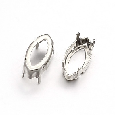 Horse Eye Brass Sew on Prong Settings KK-N0084-A03-9x18-1