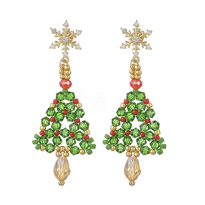 Glass Dangle Earrings EJEW-MZ00803-1