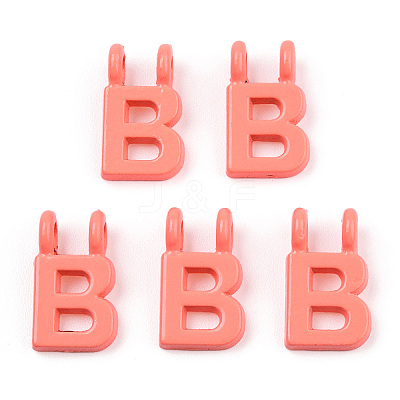 Rack Plating Spray Painted Alloy 2-Loop Link Pendants PALLOY-N176-01B-1