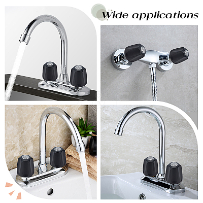 3Pcs Alloy and Iron Bathroom Sink Faucet Knobs Replacement FIND-GO0004-09B-1