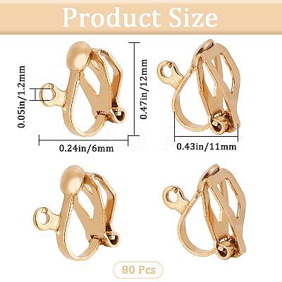 80Pcs 304 Stainless Steel Clip-on Earring Findings STAS-SP0001-25G-1