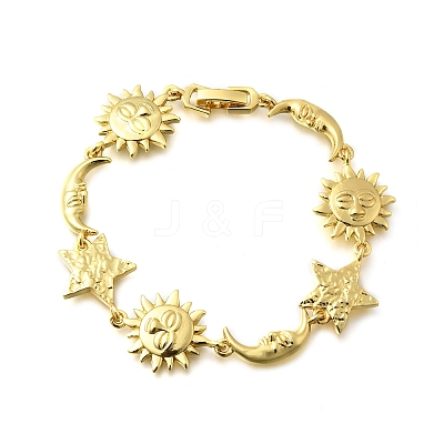 Brass Link Bracelets for Women LS-BJEW-C118-01G-1