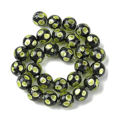 Handmade Silver Sand Lampwork Beads Strands LAMP-A003-01B-1