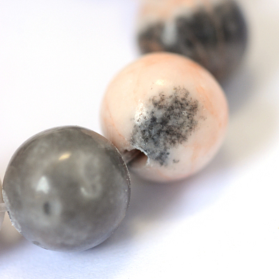 Natural Zebra Jasper Round Beads Strands X-G-E334-6mm-11-1