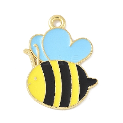 Bees Theme Alloy Enamel Pandants FIND-M083-06M-G-1