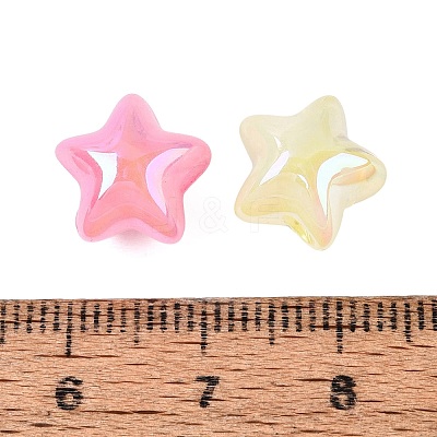 UV Plating Transparent Acrylic Beads OACR-Q204-09-1