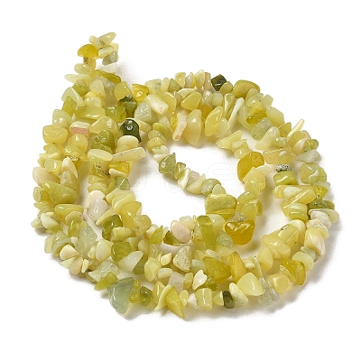 Natural Lemon Jade Chip Bead Strands G-M205-22-1