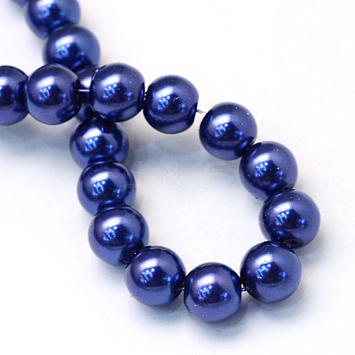 Baking Paint Pearlized Glass Pearl Round Bead Strands X-HY-Q003-4mm-19-1