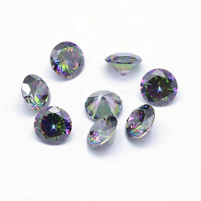 Cubic Zirconia Pointed Back Cabochons X-ZIRC-M002-5mm-010-1