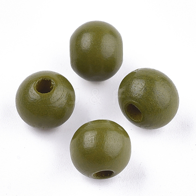 Painted Natural Wood Beads WOOD-S049-05E-1